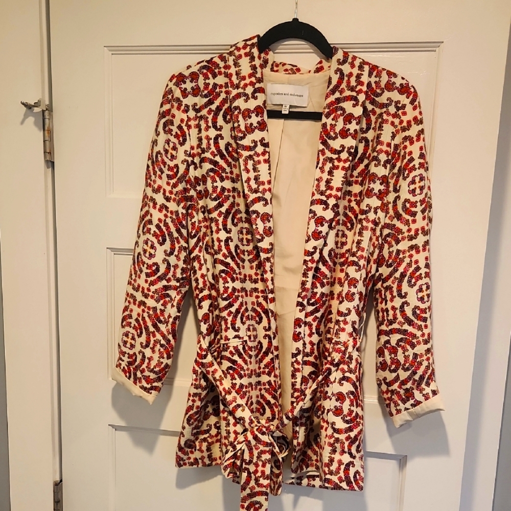 Cupcakes And Cashmere Sz M Patterned Women's Jacket
